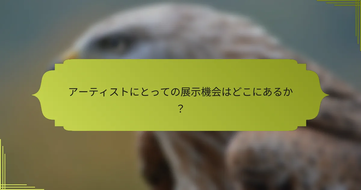 アーティストにとっての展示機会はどこにあるか?