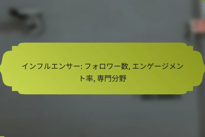 インフルエンサー: フォロワー数, エンゲージメント率, 専門分野