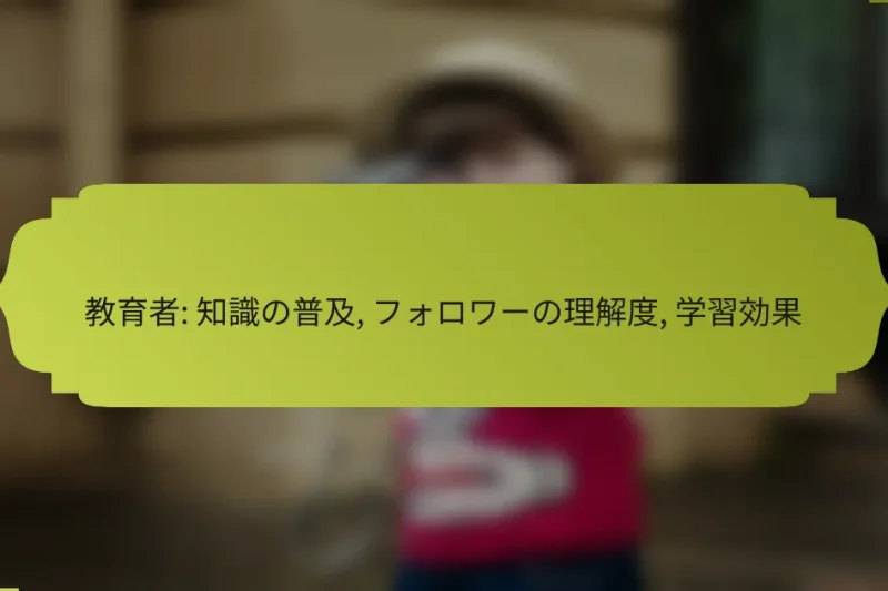 教育者: 知識の普及, フォロワーの理解度, 学習効果